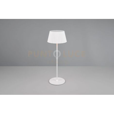 SUAREZ LAMPADA DA TAVOLO RICARICABILE METALLO BIANCA REGOLAZIONE INTESITA' TOUCH IP 44 H.39CM LED 1,5W 200lm, 3000K