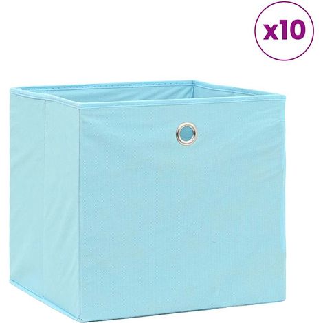 Maison Exclusive - Scatole Portaoggetti 10pz Azzurre 32x32x32 cm Tessuto (1/5)
