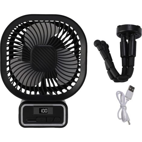 Ventilateur pour poussette à 3 vitesses de ventilation, oscillant automatiquement, portable, avec trépied flexible amovible et veilleuse. (1/5)