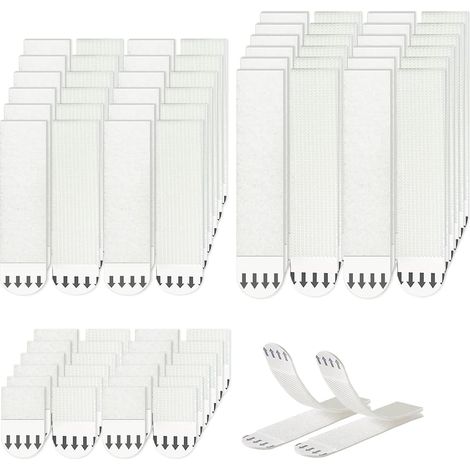 Bandes De Suspension - 36 Paires (72 Unités) - S/M/L - Pour Cadres Photos Et Décorations Murales - Sans Perçage - Polyéthylène Et Nylon (1/5)