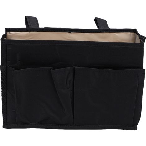 Organisateur d'outils de chevet, sac de rangement suspendu pour lit superposé, dortoir, barrière de lit, rangement de livres, lunettes, câbles de téléphones portables, noir (1/5)