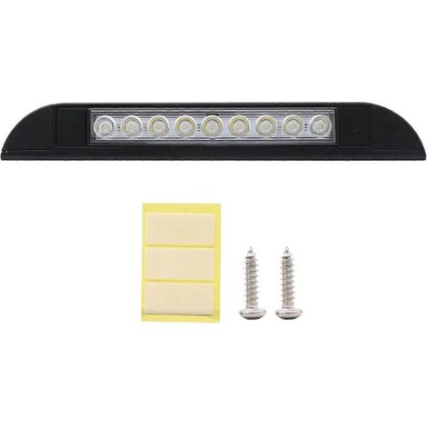 Plafonnier LED noir 9 LED pour camping-car, bateau ou caravane, avec panneau pare-soleil et 1228 V CC. (1/5)