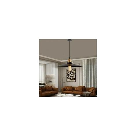 36cm Rétro Lustre Suspension Industrielle E27 Douille Noir Plafonnier Lampe Suspendue (1/5)