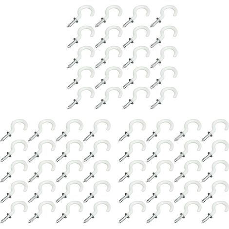 60 crochets à visser en acier inoxydable revêtu de PVC, crochets pour bijoux de plantes, outils pour table et comptoir de bar (1/4)
