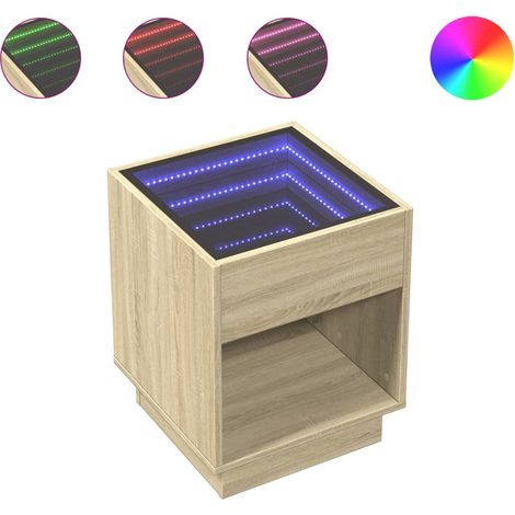 Maison Exclusive - Couchtisch mit Infinity-LED Sonoma-Eiche 40x40