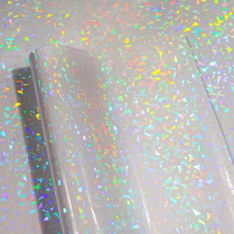 Papier Holographique Autocollant Transparent Verre Brisé Brillant (1/5)