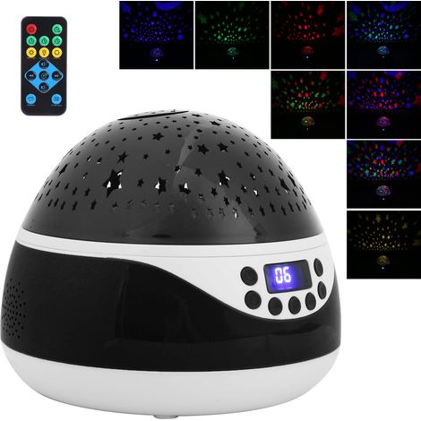 Veilleuse télécommandée avec écran LED, projecteur de veilleuse numérique et musique pour enfant (noir) (1/5)