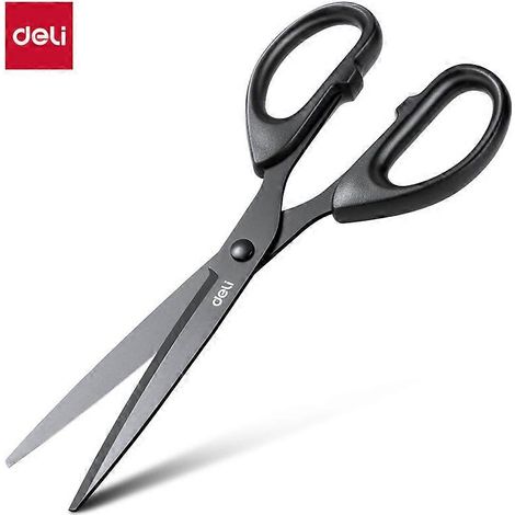 Convient parfaitement à un usage quotidien à la maison. Revêtement antiadhésif. 1 paire de grands ciseaux à bords noirs épais. Finition antirouille. (1/3)