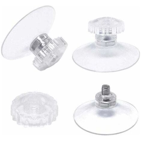 Pair Lot de 30 Ventouses avec Filetage et écrous moletés Ø 45 mm, XU, Transparentes, Pour Voiture, Camping, Vitre, Pare-Soleil