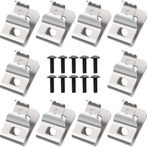 Juego de 10 ganchos de acero inoxidable con tornillos para cinturón de herramientas eléctricas DeWalt de 20 V (N268241) (1/5)