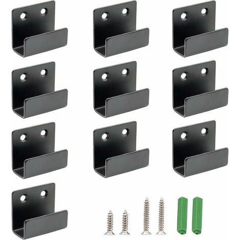 Stainless Steel Wall Mounted Ceramic Tile Hooks, 10 Pieces Heavy Duty Bracket with 20 Long Screws and 20 Short Screws for Hanging in Bathroom and Kitchen (Sliver) (1/5)