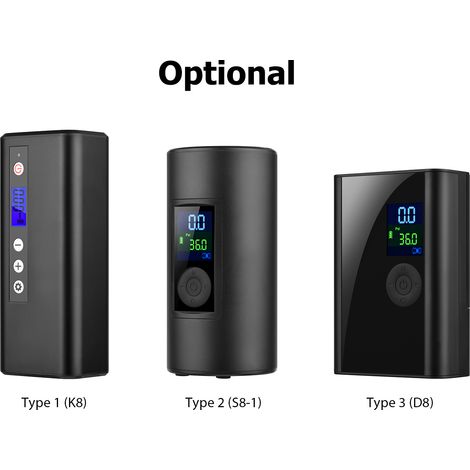 Bomba de aire portátil digital de 150 PSI, compresor de aire recargable con presión preestablecida, apagado automático, luz de emergencia, batería externa y función multifuncional para coche, motocicl (1/2)