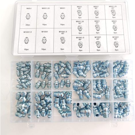 Assortimento di ingrassatore metrico, 110 pezzi, 15 varianti
