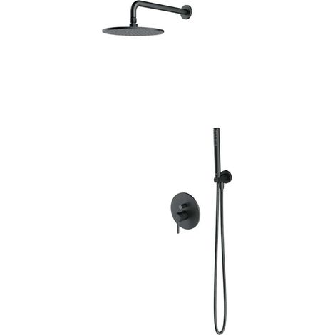 OMNIRES Y - Duschset mit Unterputzarmatur, mit Einbaukörper, Durchmesser 25 cm, Graphit SYSY35GR