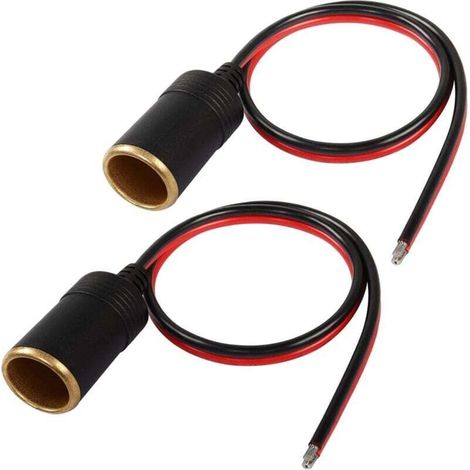 Lot de 2 câbles d'extension pour allume-cigare de voiture avec prise femelle 12 AWG (1/5)