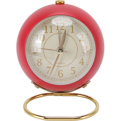 Réveil rétro silencieux, décoratif, Base ronde, petit Quartz avec veilleuse d'ambiance pour chambre à coucher