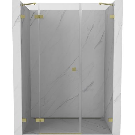 Mexen Lunar Schwingtür Duschkabine links 120 cm, transparent, gebürstet gold - 834S-120-050-55-00-L (1/5)