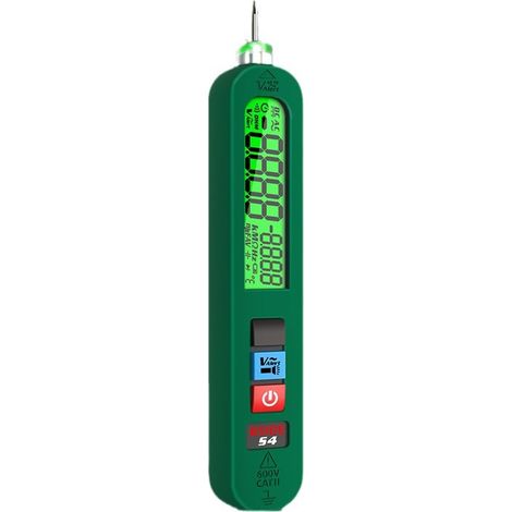 Penna misuratrice di tensione ricaricabile AC 12-300V, grande schermo, tester di dispersione elettrica unipolare con allarme acustico e visivo, rilevatore di fase per cavi sotto tensione con torcia el