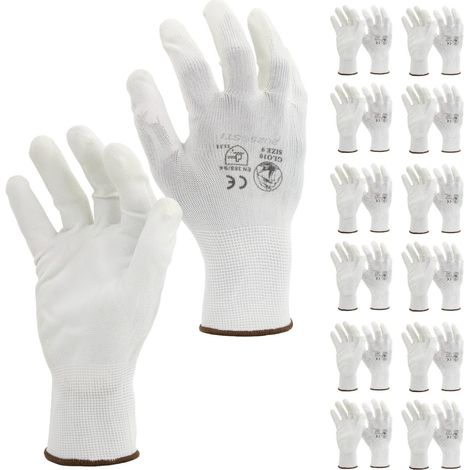 STI Guanti da lavoro Spalmati in PU poliuretano Bianco 11 XXL ( Pacco da 12pz )