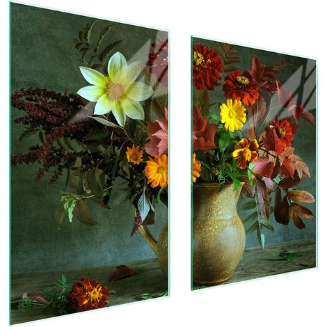 GLASSCHUTZPLATTE FÜR KÜCHE 65x52 BLUMEN (1/5)