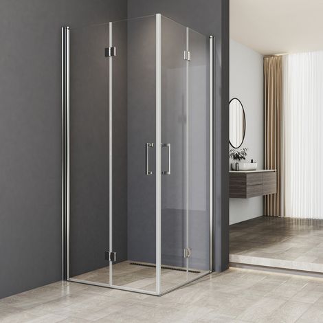 WDWRITTI Duschkabinen 100 x 100 cm Falttür Eckeinstieg, Duschkabine 100x100 cm Eckeinstieg Drehfalttür Dusche Duschabtrennung mit 6mm NANO ESG Sicherheitsglas Glas Duschwand, Dusche Falttüren Höhe: 19 (1/5)
