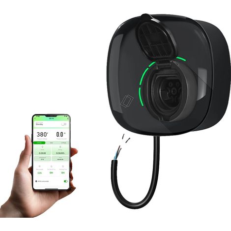 Station de recharge pour véhicules électriques, contrôle Wi-Fi, résistance aux intempéries IP65, Type2 22KW (1/2)