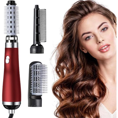 Sèche-cheveux Brosse 750W 3 en 1, Volumisateur à Air Chaud Portable avec 3 Embouts pour Lissage et Boucles (1/5)