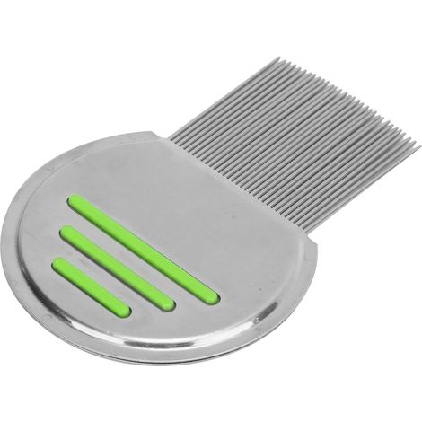 Peigne pour animaux de compagnie, peigne semi-circulaire à pointe ronde en acier inoxydable pour chiens, pour enlever les poils et les puces, vert (1/5)