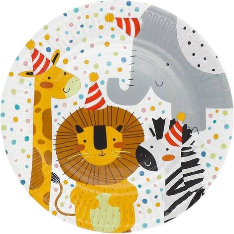 Platos de papel Safari de 23 cm, 8 unidades