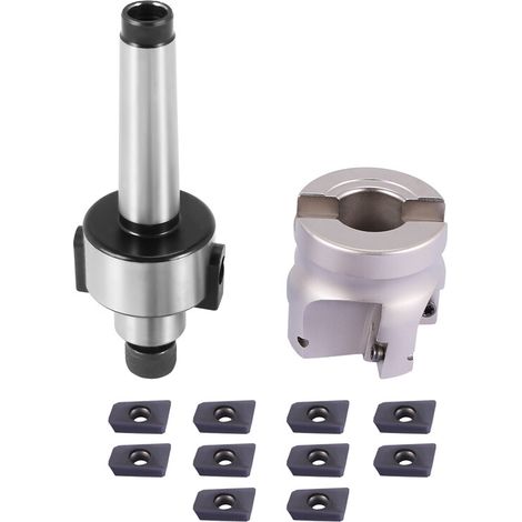 Fraise à surfacer MT2 M10 50mm + 10 plaquettes carbure APMT1604 CNC (1/2)