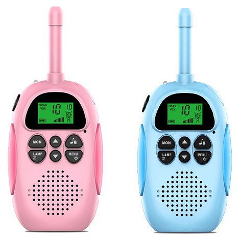 Talkie-Walkie Enfant - 16 Canaux - Portée 3 Km - Fonction VOX et CTCSS/DCS - Écran LCD Rétroéclairé - Lampe Torche Intégrée - Rechargeable - Lot de 2 (1/5)