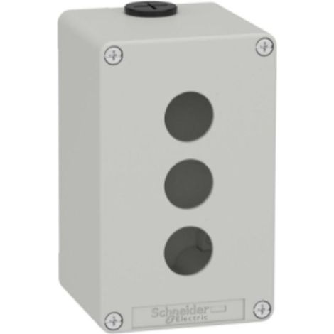Schneider pulsantiera in metallo grigia m30 3 fori 22mm 80x130x77 ul csa xapd2503