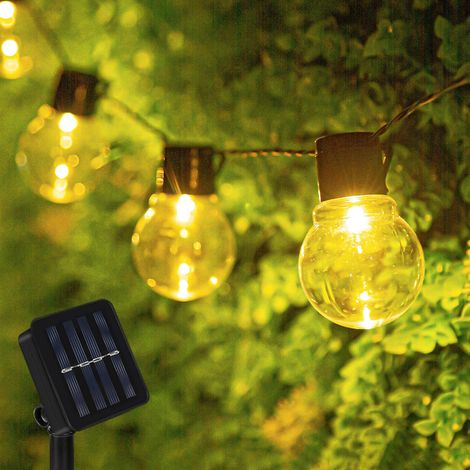 Guirlandes Lumineuses Solaires pour Extérieur, 3,5 m, 10 Ampoules Lumineuses Solaires pour Extérieur, Guirlandes Lumineuses, 8 Modes, Guirlandes Lumineuses Solaires Étanches IP65, Guirlandes (1/5)