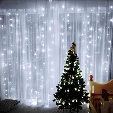 Rideau Lumineux - Guirlande 3m x 3m - 300 LED - 8 Modes - Télécommande - Intérieur/Extérieur (1/4)