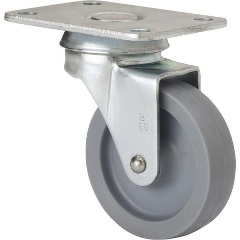 RUEDAS ALEX rueda giratora placa 602-050-1 poliamix gris eje liso (1/2)