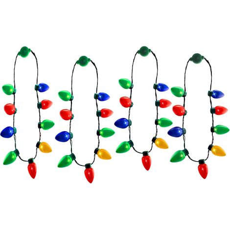 Collar Led Navidad - Luz Intermitente - Adorno Fiesta Navideña - Para Hogar Bar Restaurante - Pack Familiar 4 Unidades (1/5)