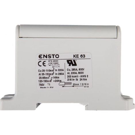 Connettore per sbarra collettiva a 2 fili 35-150 mm² grigio KE63