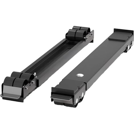 Support antichoc réglable en acier inoxydable, adapté aux machines à laver et aux réfrigérateurs, antirouille, lot de 2 (noir) (1/4)