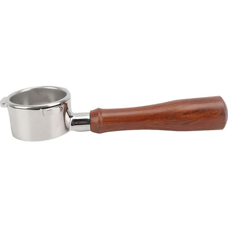 Porte-filtre sans fond de 51 mm, compatible avec la poignée à 3 poignées en acier inoxydable de la machine à café De'longhi DECICA ARTE. (1/2)