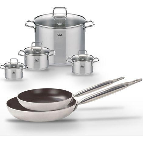 Lot Poêles 28/32 cm & Faitouts 12/14/16/26 cm Elo Bistro Line (1/4)