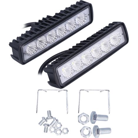 2 pièces lampe de travail LED 18W IP67 étanche en alliage d'aluminium universelle modification auto (1/5)