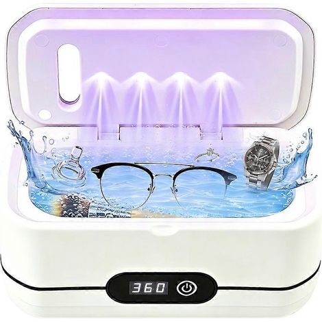 Ultrasonique nettoyeur 400ml réservoir 304 acier inoxydable réservoir 5 nettoyage Modes avec LED Timer pour bijoux (1/5)