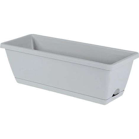 Pflanztopf für Gemüse – 50 cm (19,7 Zoll) rechteckiger Kunststofftopf mit Abflussloch und Untersetzer. Atmungsaktiver und robuster Topf mit Selbstbewässerungssystem. Ideal für Balkon und Fensterbank. (1/5)