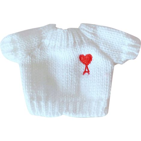 Pullover de Noël pour poupée chien de 23 cm, motif cœur, doux et élégant, tenue tricotée confortable pour jouet (1/5)
