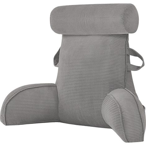 Coussin de lecture, support ergonomique, housse amovible, Gris (1/2)