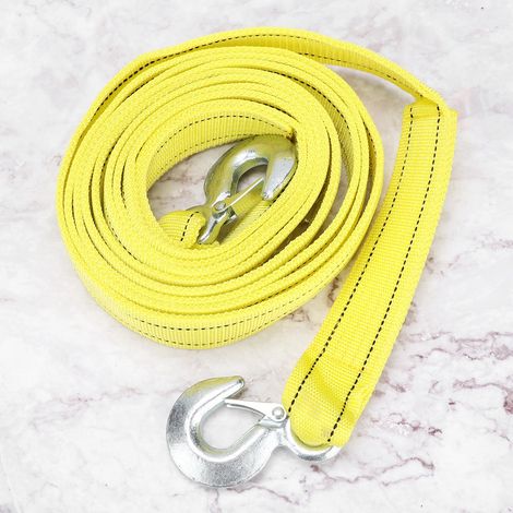 Corde de remorquage 3,5m/11,5ft avec crochets, sangle de dépannage auto, câble de traction d'urgence (1/3)