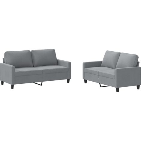 Maison Exclusive - Ensemble de canapés 2 pcs avec coussins Gris clair Tissu