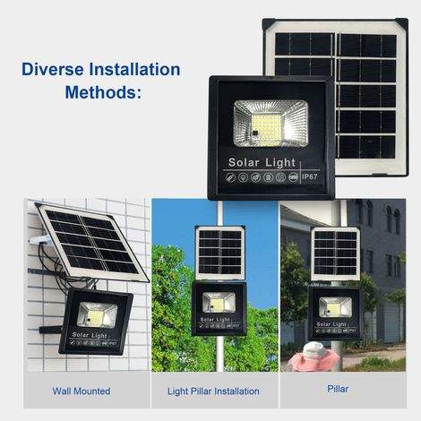 25-Watt-Solarstrahler mit 44 LEDs, feinfühliger Helligkeitsregelung, 2 Beleuchtungsmodi, einstellbarer Helligkeit, programmierbarem Timer (3, 5 und 8 Stunden), eingebautem 2200-mAh-Hochleistungsakku. (1/2)
