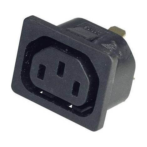 Connecteur IEC Kaiser 796 noir 2 pôles 10 ampères (1/2)