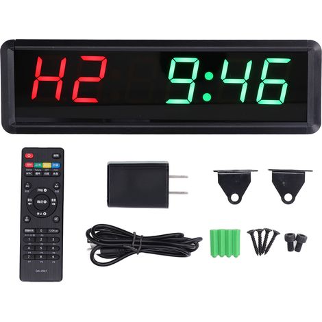 Minuteur de Gym avec Télécommande, LED 1.8 Pouces, Compte à Rebours 100‑240V pour Entraînement, Prise US (1/5)